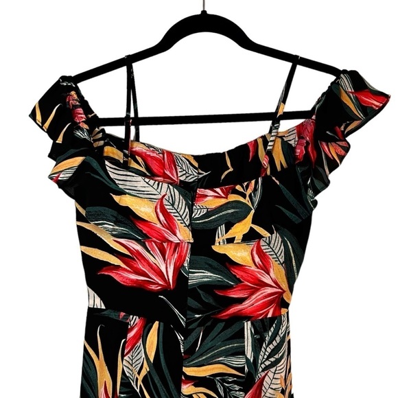 Rebecca Minkoff Davis Off-The-Shoulder Tropical Floral Maxi Dress - Picture 5 of 11